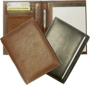 British Tan and Black Leather Wallet Jotters
