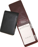 Black and British Tan Leather Jotters, Flip Style Note Jotter
