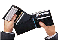 black Florentine Napa leather combination passcase wallet and note taker